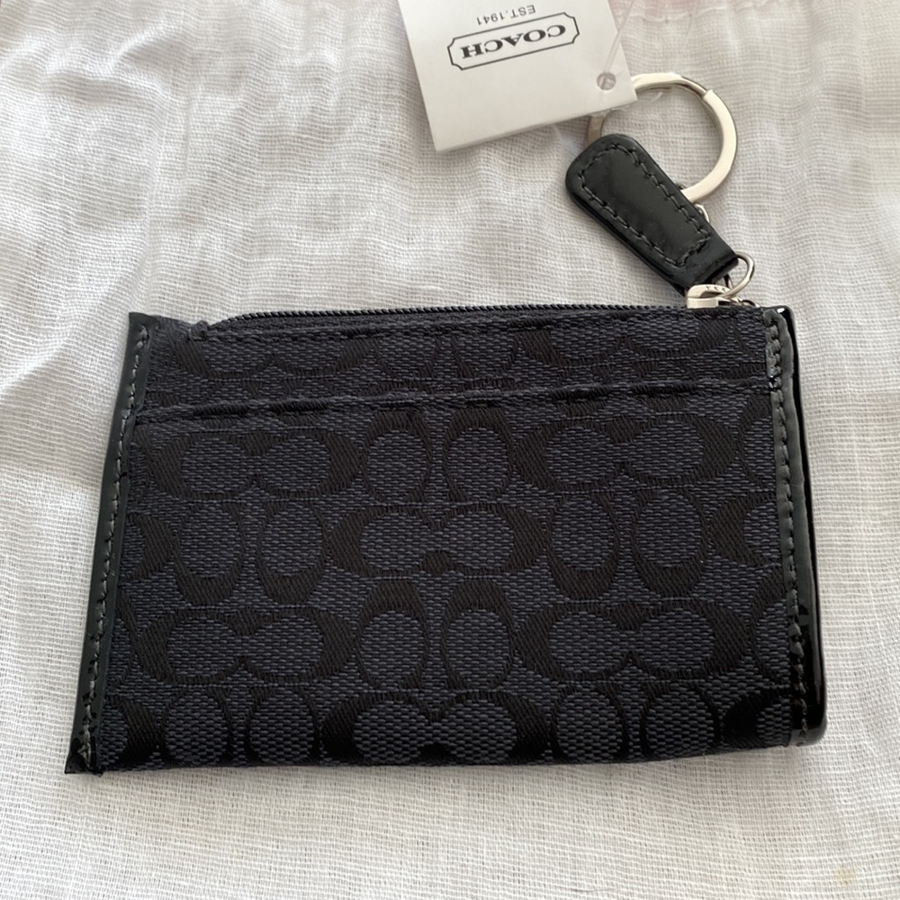 Black coach keychain wallet. NWT - Picture 2 of 3